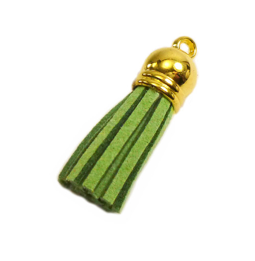 Semišový střapec pistáciový 40mm