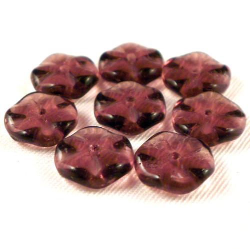 6ks Korálky Kytička 10x4mm Amethyst