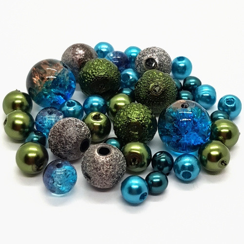 Korálky, 4-10mm, mix, 40ks