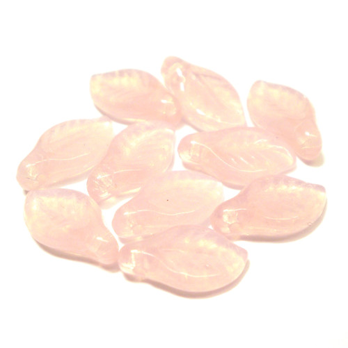 10ks Korálky List 12mm Opal Rose