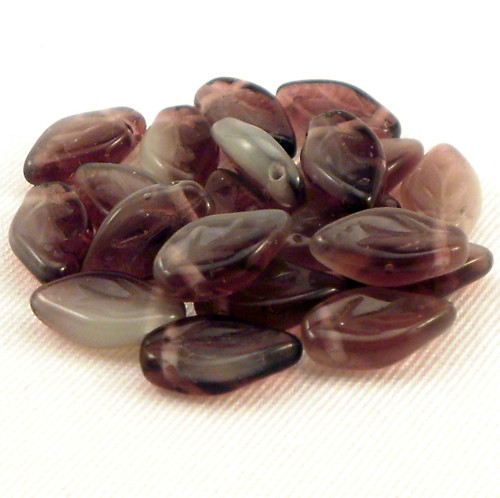 10ks Korálky List 10mm Opal Violet