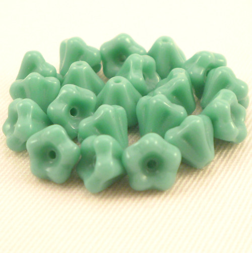 20ks Korálky Zvonek 6x4mm Zelený Tyrkys