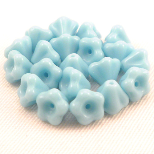 20ks Korálky Zvonek 6x4mm Tyrkys