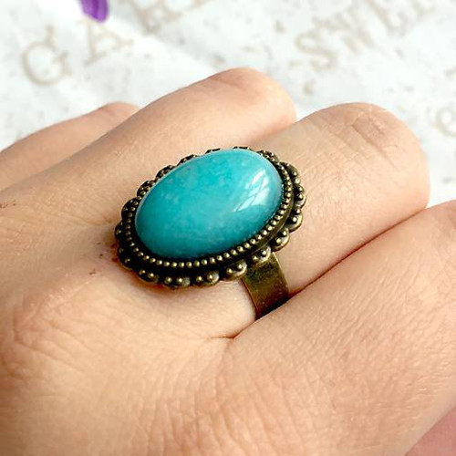SLEVA 55% Presten s tyrkys. jadeitem bronz #1471