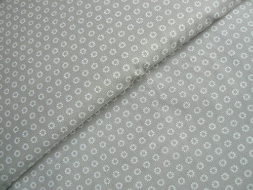 Bílé kytičky na světle šedé - 65 cm — foto 1