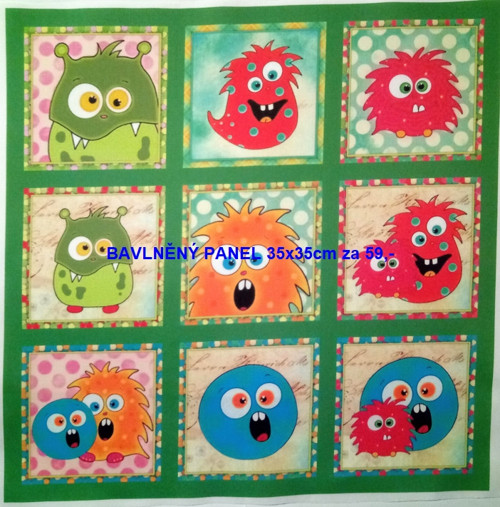Bavlněná látka - panel sada 35 x 35cm — foto 1