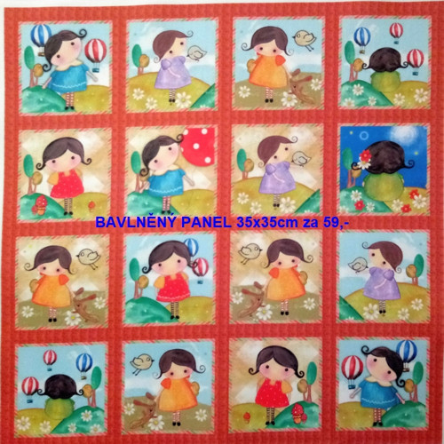 Bavlněná látka - panel sada 35 x 35cm — foto 1