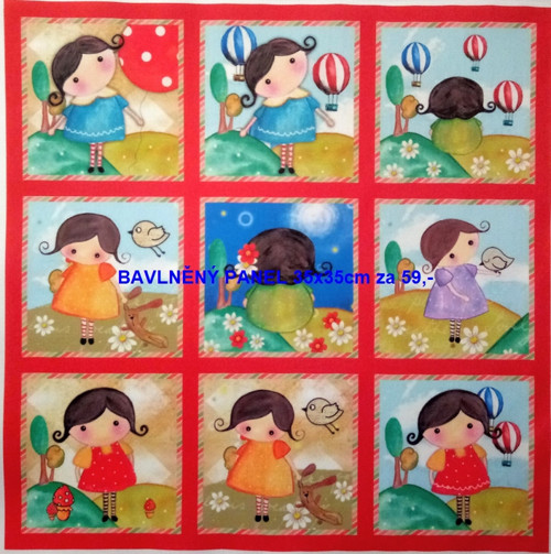 Bavlněná látka - panel sada 35 x 35cm — foto 1