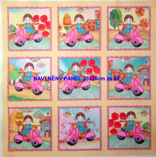 Bavlněná látka - panel sada 35 x 35cm