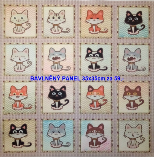 Bavlněná látka - panel sada 35 x 35cm — foto 1