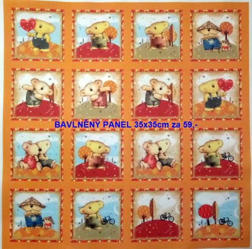 Bavlněná látka - panel sada 35 x 35cm — foto 1