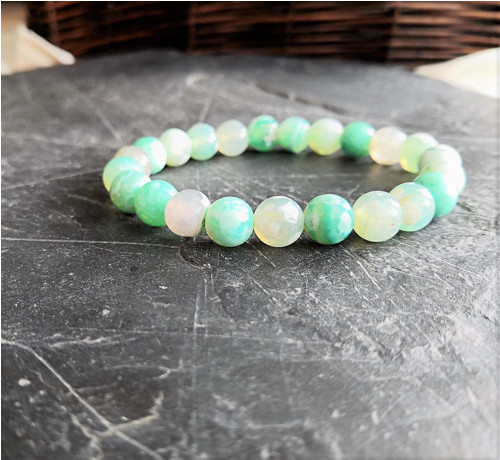 Achát*mint green*0,8 cm*náramek