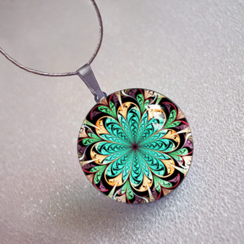 Mandala zelenohnědá