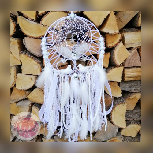 Lapač snů, 37 cm bílá barva - svatební