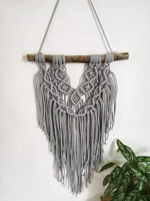 Macrame dekorace v šedé barvě — foto 1