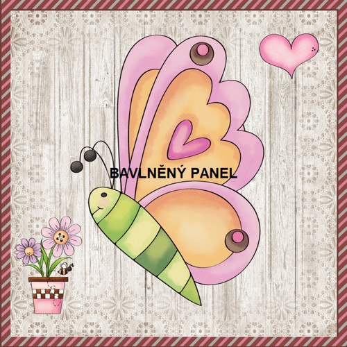 Bavlněný panel 25 x 25cm