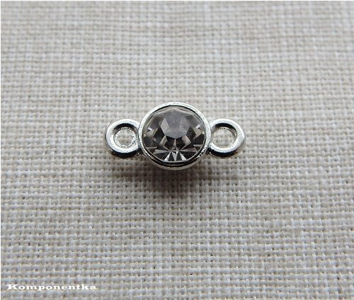 Kovový mezidíl se zirkonovým kamínkem 12x6mm 1kus