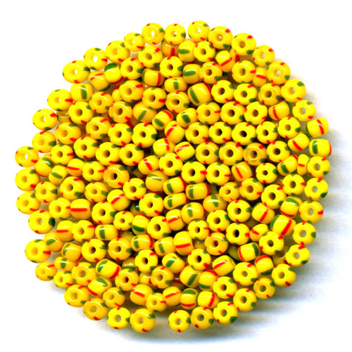 10g Rokajl Preciosa 12/0 Žlutá s proužkou