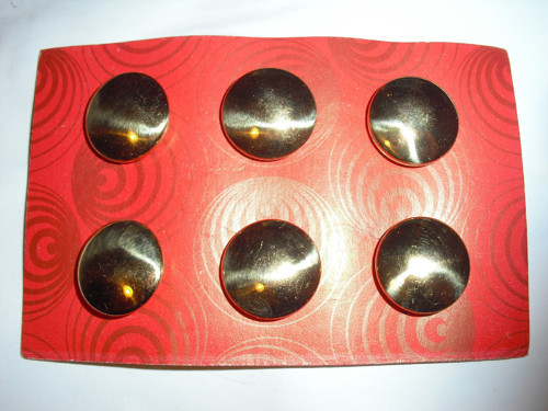 6x starožitné KOVOVÉ KNOFLÍKY, zlaté, duté