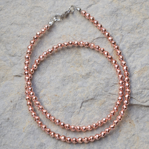 Hematit - rose gold - náhrdelník
