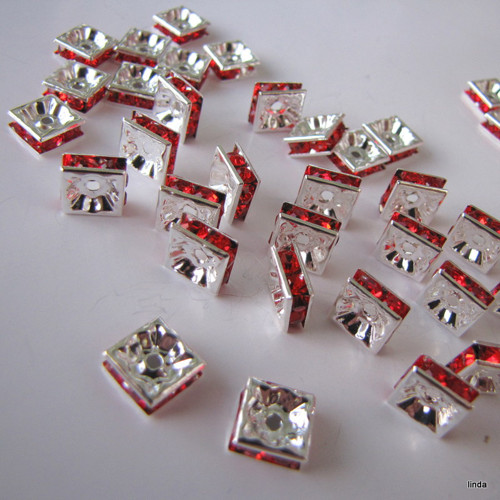 Šatonová rondelka * 8mm * červená * 10ks