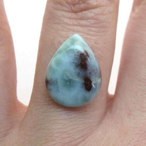 Kabošon larimar kapka 15,7mm — foto 1