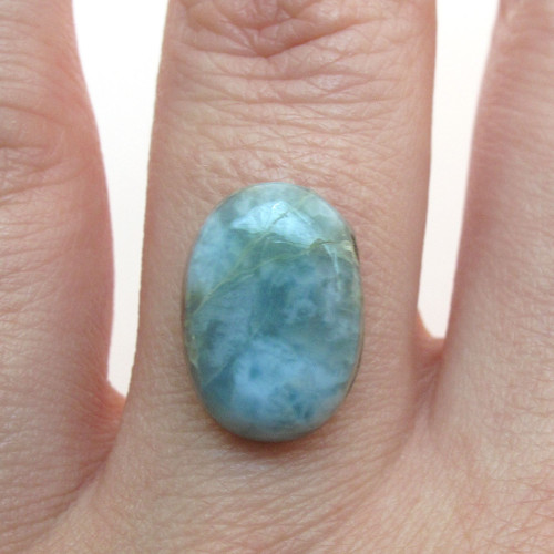 Kabošon larimar ovál 14,9mm — foto 1