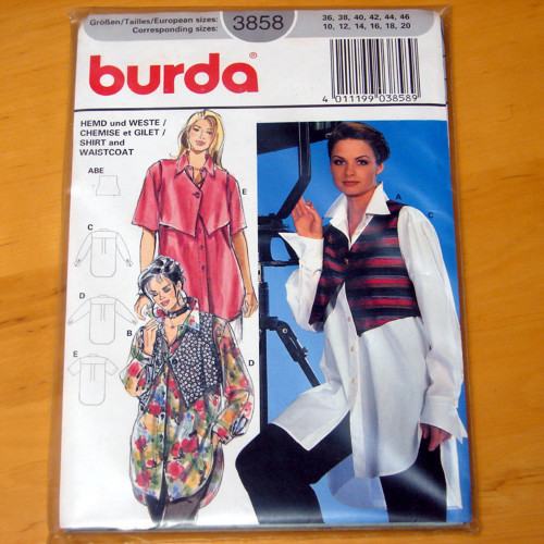 Burda 3858 - střih