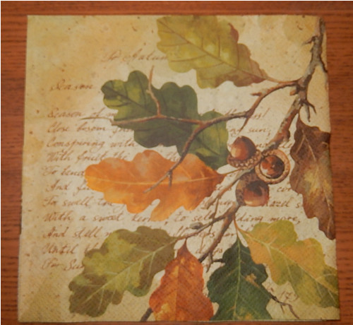 Ubrousek na decoupage - dubové listí