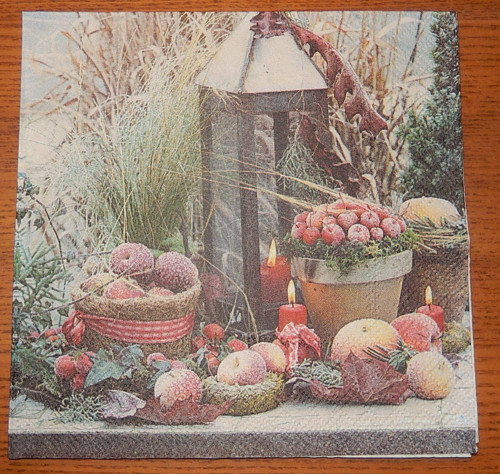 Ubrousek na decoupage - zimní romantika