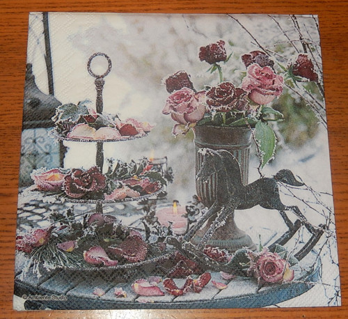 Ubrousek na decoupage - zimní zátiší