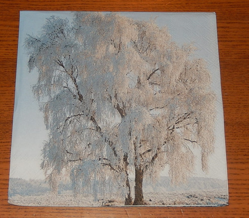 Ubrousek na decoupage - zasněženo