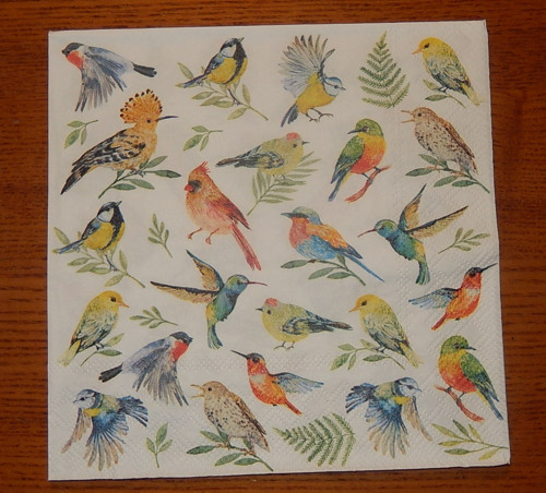 Ubrousek na decoupage - exotické ptactvo