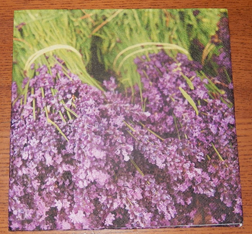 Ubrousek na decoupage - levandulová úroda