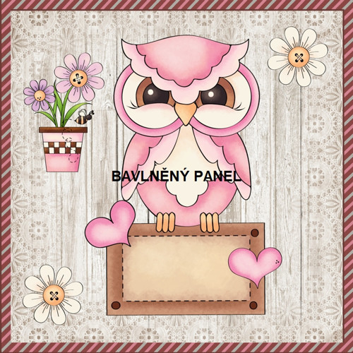 Bavlněný panel 25 x 25cm