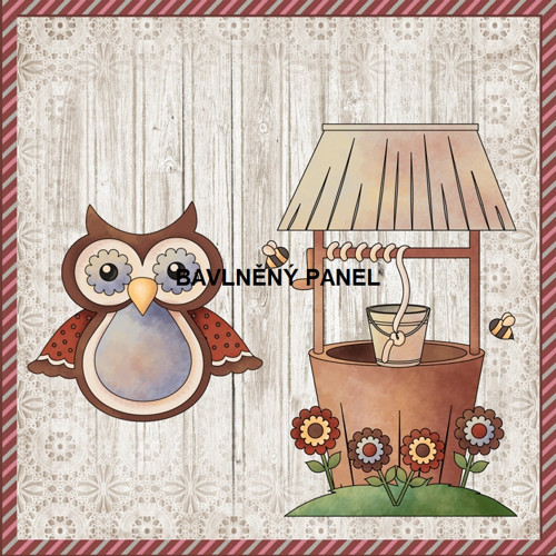 Bavlněný panel 25 x 25cm