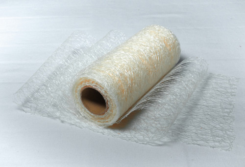 Dekorační pavučinka krémová - š. 12 cm/1 m
