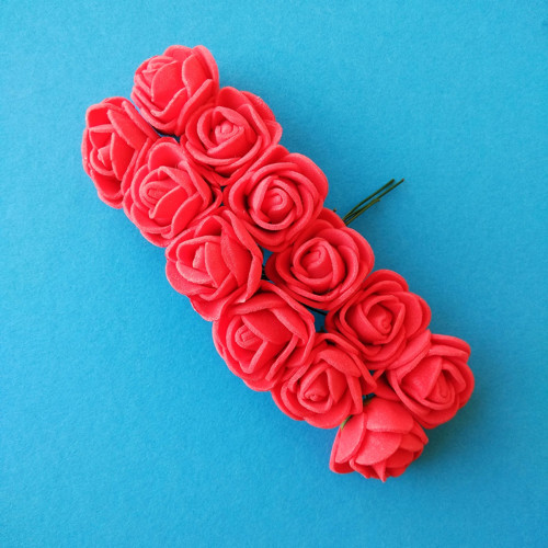 Růže z pěnovky (2cm) - sada 12 ks
