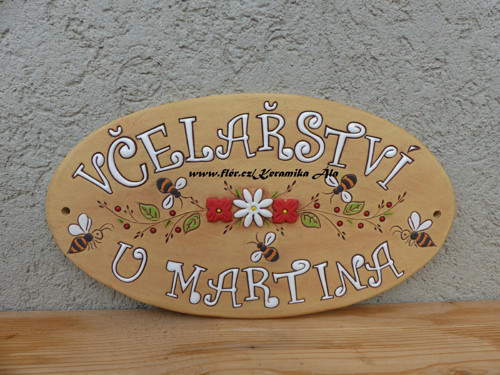 Velký ovál 31,5x17,5 cm ,,VČELAŘSTVÍ" / na obj.