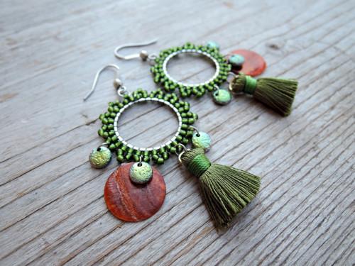 Hoops mini ... Boho style Olive — foto 1