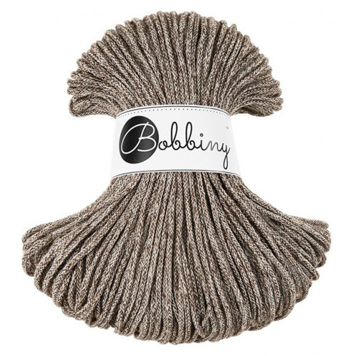 Bobbiny Junior 3mm - hnědá melange - 4m