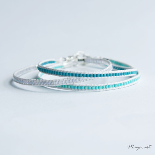 Bílý náramek WEAVED BRACELET