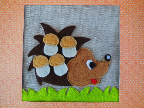 Quiet book - stránka do knihy - JEŽEK