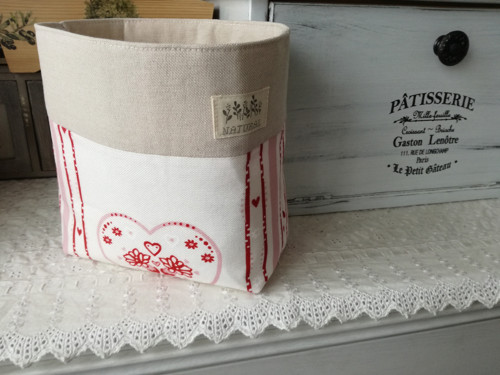 Látkový košík - srdíčkový — foto 1