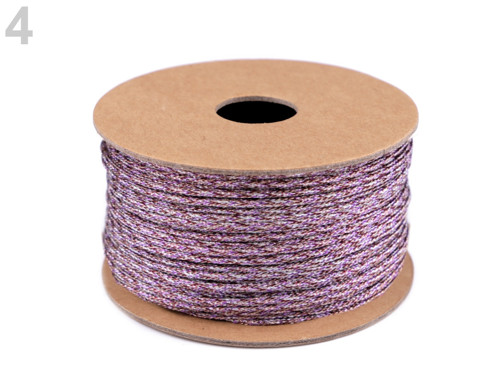 Lurexová šňůra / provázek Ø2 mm - multikolor (5m)