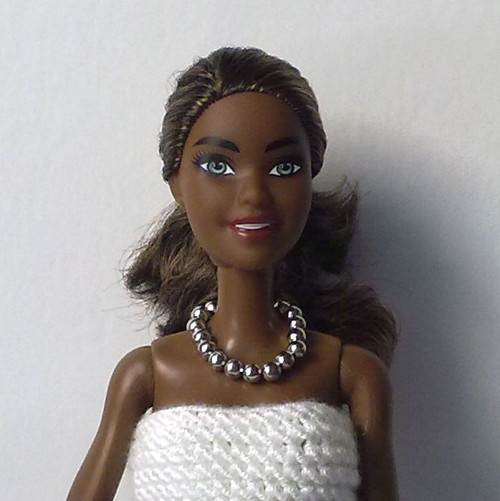 Šperky pro panenky Barbie - stříbrný náhrdelník