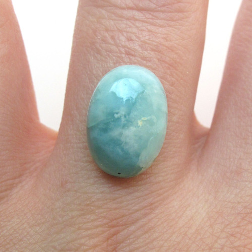 Kabošon larimar ovál 13,8mm REZERVACE — foto 1