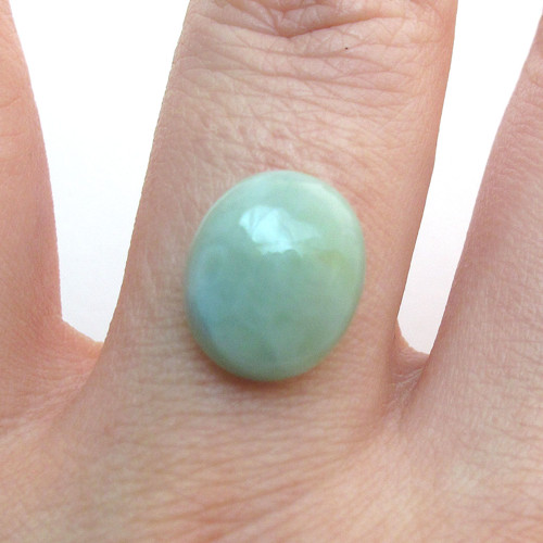 Kabošon larimar ovál 12,4mm REZERVACE — foto 1