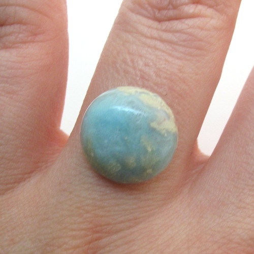 Kabošon larimar kruh 12,9mm — foto 1