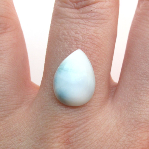 Kabošon larimar kapka 13,6mm — foto 1